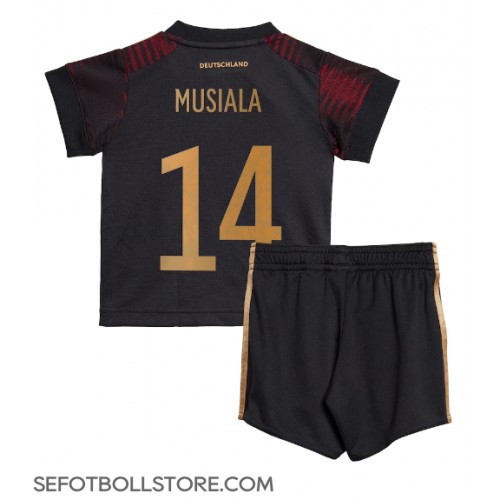 Tyskland Jamal Musiala #14 Replika babykläder Bortaställ Barn VM 2022 Kortärmad (+ korta byxor)
